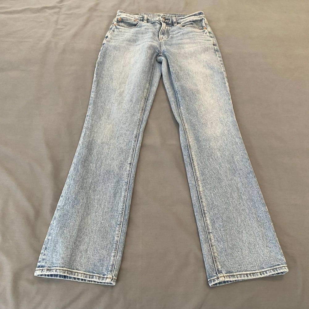 American Eagle Jeans Womens 2 Blue Light Wash Mid Rise Bootcut Stretch Denim